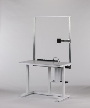 Workstations By GK - Ergo Lift Adjustable Workstations with Grey Acrylic Work Surface