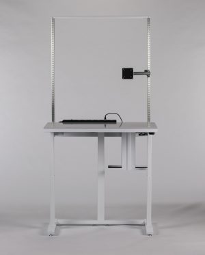 Workstations By GK - Ergo Lift Adjustable Workstations with Grey Acrylic Work Surface - Image 3