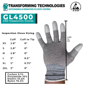 ESD GLOVES- GL4500P-ESD Nylon Inspection Gloves- Palm Coated - Image 7