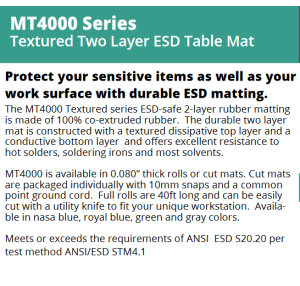 Textured Two-Layer ESD Rubber Table Mat -0.080" thick- MT4000 Series - Image 5