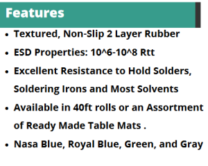 Textured Two-Layer ESD Rubber Table Mat -0.080" thick- MT4000 Series - Image 6