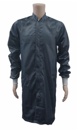 ESD Cleanroom Frock- White, Light Blue, & Navy Blue with Knit Cuffs (JLM6200 Series) - Image 3