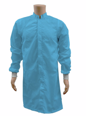 ESD Cleanroom Frock- White, Light Blue, & Navy Blue with Knit Cuffs (JLM6200 Series) - Image 4