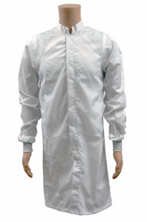 ESD Cleanroom Frock- White, Light Blue, & Navy Blue with Knit Cuffs (JLM6200 Series) - Image 5