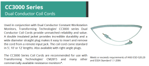 Dual Conductor Right (or standard) Angle Coil Cord - 5', 10' and 20' Lengths (CC3000R/CC3000 Series) - Image 4