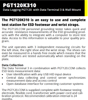 Warmbier Test Equipment PGT120 Personal Grounding Tester with Data and RFID (Series 300) - Image 7