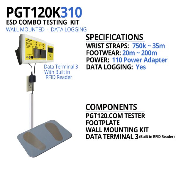 Warmbier Test Equipment PGT120 Personal Grounding Tester with Data and RFID (Series 300)