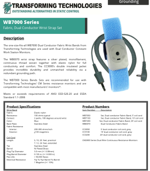 WB7000 Series Dual Conductor Fabric Wrist Band & Coil Cord Set - Image 4