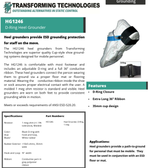 HG1246: Heel Grounder D-Ring,35mm Cup,1 Meg - Image 2