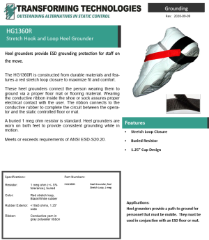 HG1360 Series - Heel Grounder - Stretch Hook and Loop Strap - Image 7