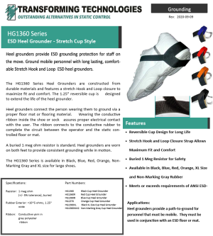 HG1360 Series - Heel Grounder - Stretch Hook and Loop Strap - Image 4