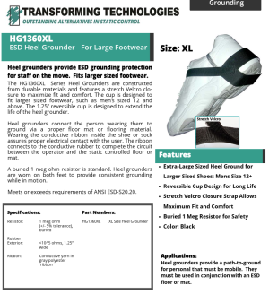 HG1360 Series - Heel Grounder - Stretch Hook and Loop Strap - Image 3